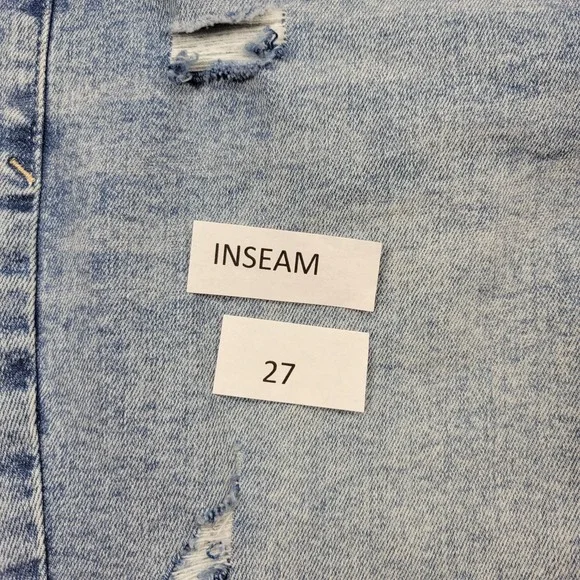 a.n.a high rise‎ straight distressed blue jeans size 6 - Picture 4 of 7